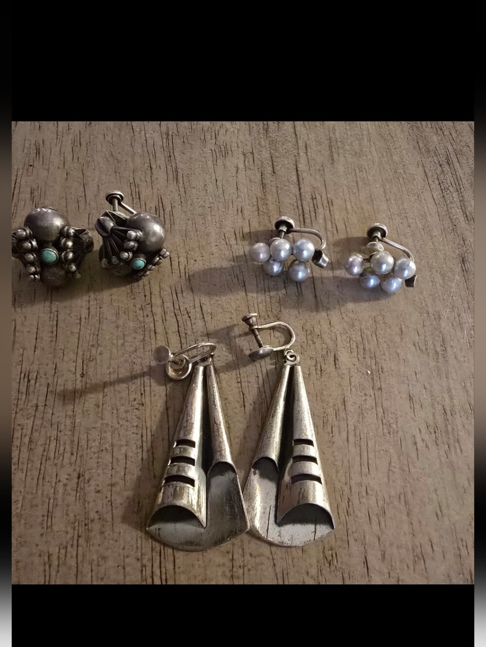 Lot Of Vintage Earrings Sterling Silver Mexico